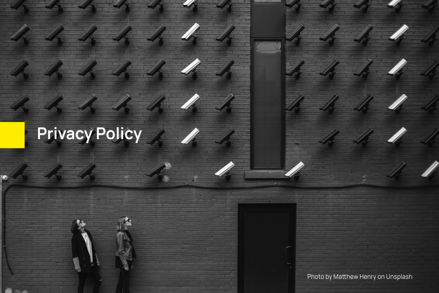 Many cctvs in the frame looking down on people denoting our privacy policy - Smolt