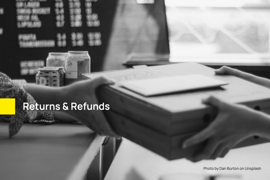 A customer returning a package received depicting the Returns and Refunds Policy | Smolt