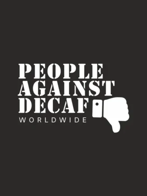 Design close-up of What the Decaf t-shirt | Smolt