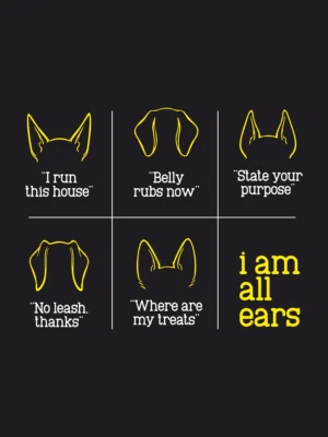 Design close-up of Ear Thesis t-shirt in Black | Smolt