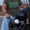 “My Way Is The Highway” vintage road sign typography graphic printed on an olive green t-shirt | Smolt